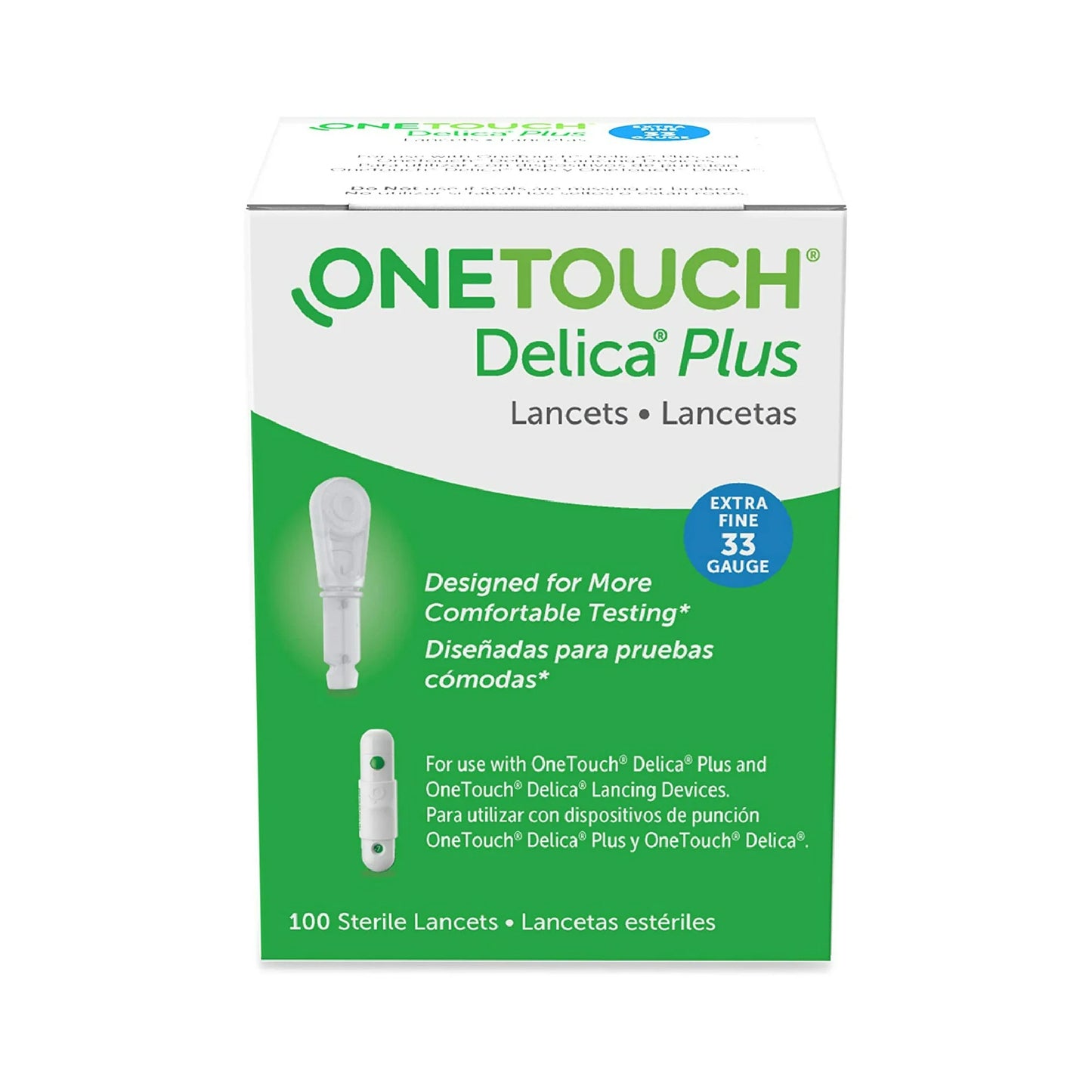 OneTouch Delica Plus Lancets Extra Fine 33-Gauge Lancets 100 Count