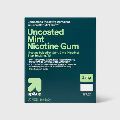 Nicotine 2mg Gum Stop Smoking Aid - Mint Flavor - 170ct - up&up